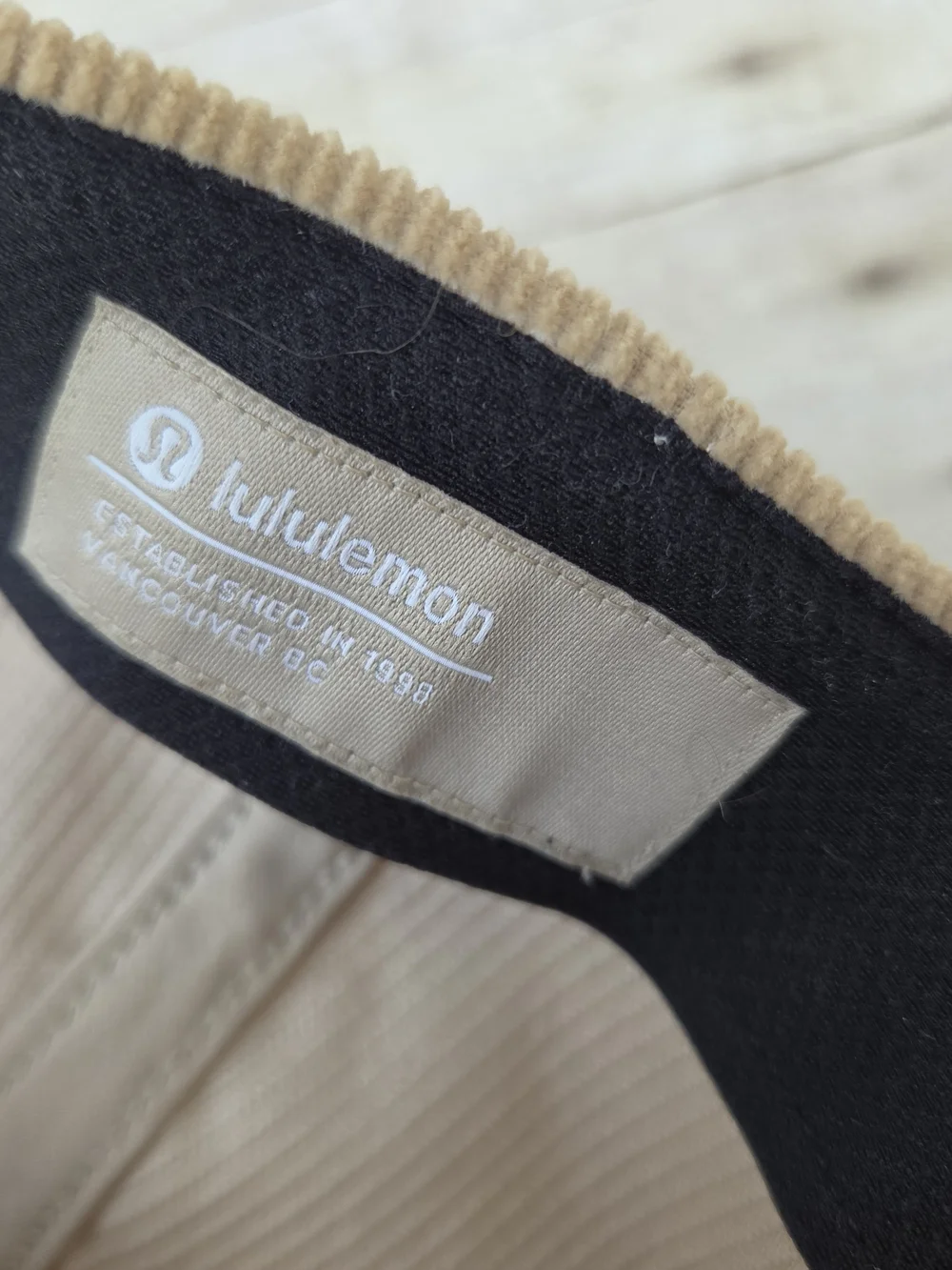 Lululemon Corduroy Adjustable Hat Beige Tan Logo Cap Strapback Golf Casual Dress